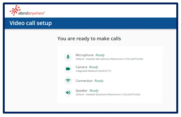 Video call setup screenshot